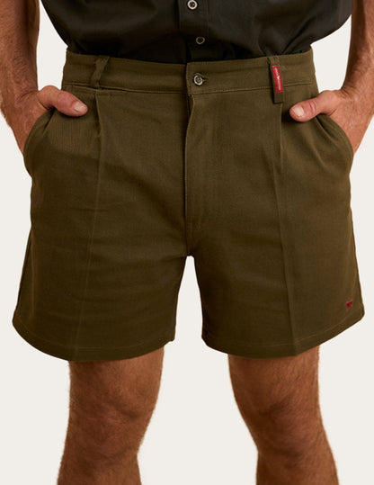 Ringers Western Cloncurry Mens Heavy Weight Work Short - Military Green