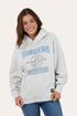 Ringers Western College Womens Oversized Pullover Hoodie - Light Grey Marle