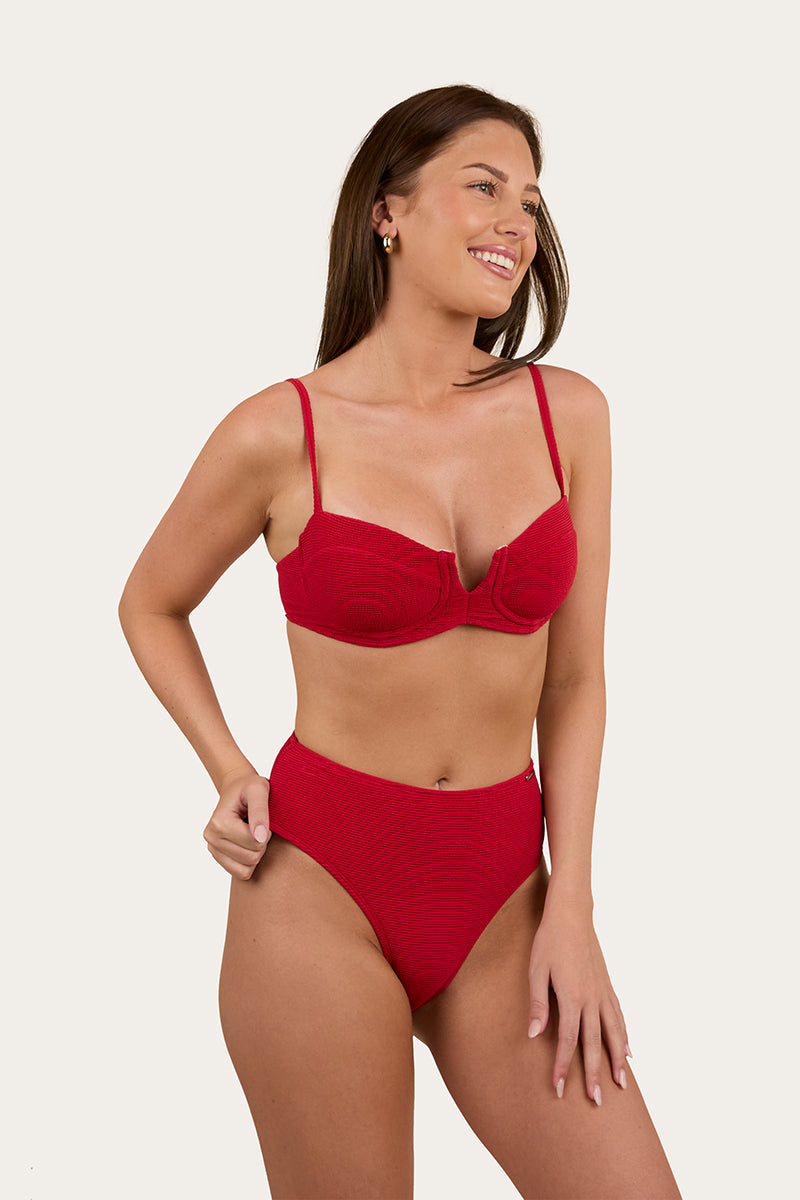 Ringers Western Country Sunset Womens Textured High Waist Bikini Bottom - 8