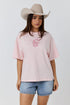 Ringers Western Cowboy Tears Womens Oversized T-Shirt - Barely Pink