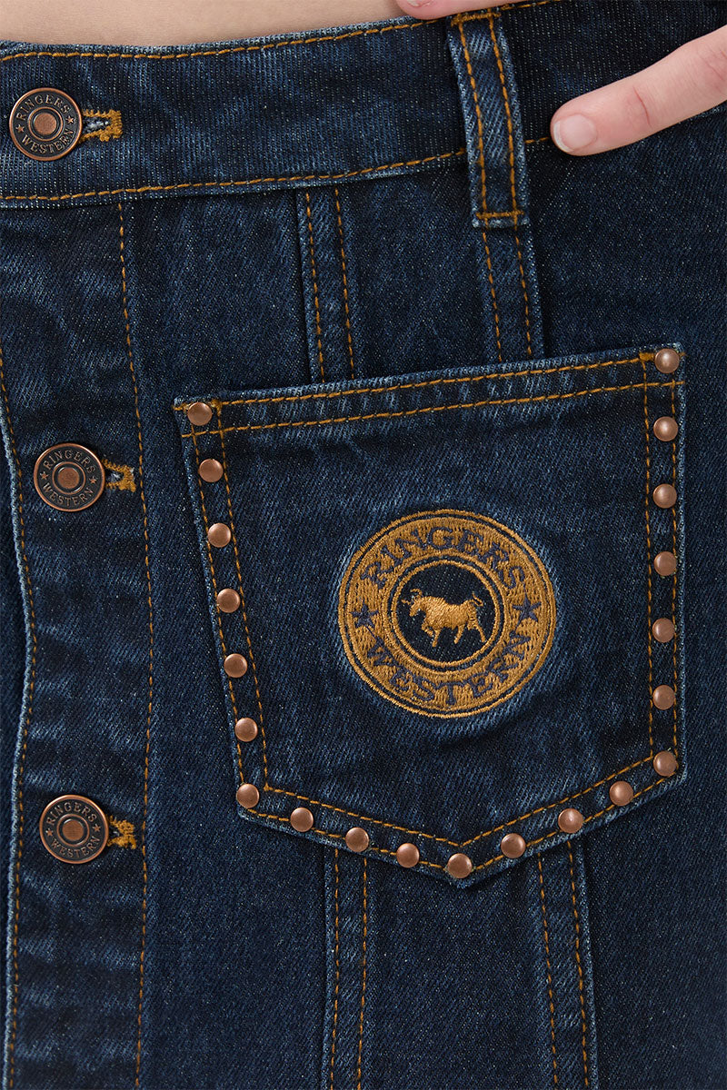Ringers Western Cowgirl Squad Youth Girls Studded Mini