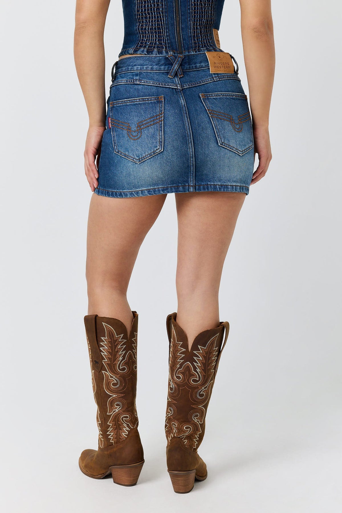 Ringers Western Dani Womens Mini Skirt - Classic Blue Back