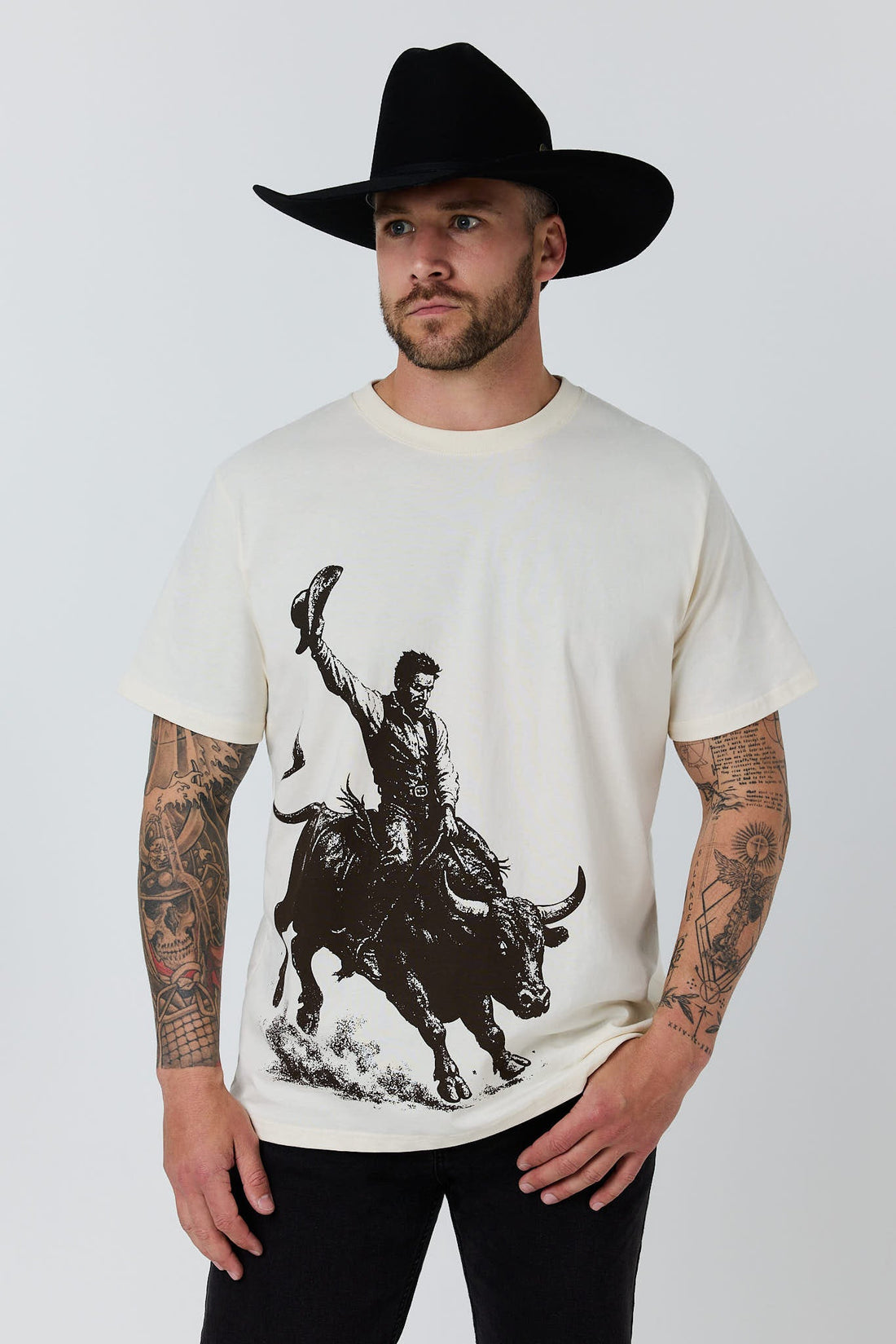 Ringers Western Dust Devil Mens Loose Fit T-Shirt - Off White