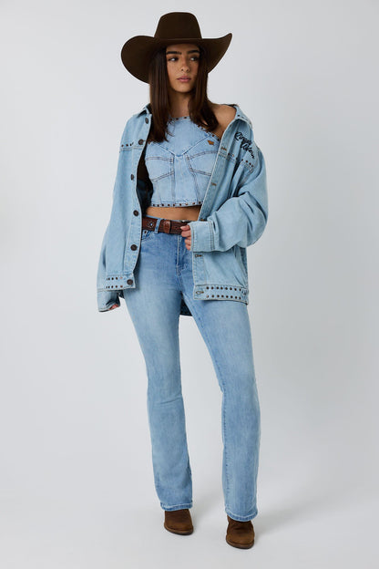 Ringers Western El Rancho Unisex Western Bomber Jacket - Vintage Light Blue