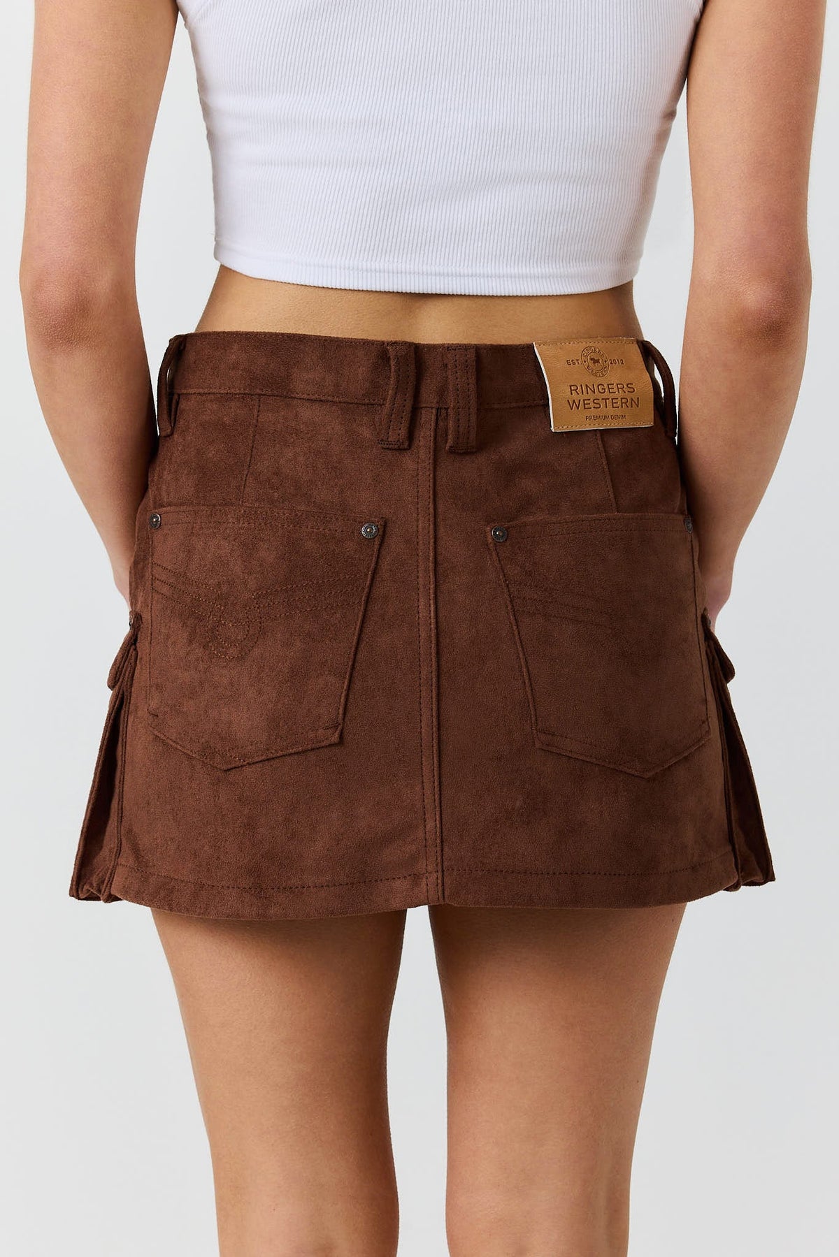 Ringers Western Ember Womens Faux Suede Mini Skirt - Back
