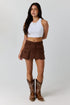 Ringers Western Ember Womens Faux Suede Mini Skirt - Dark Tan