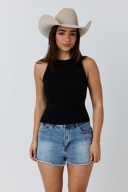 Ringers Western Essential Womens Classic Rib Tank - Black