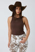Ringers Western Essential Womens Classic Rib Tank - Chocolate