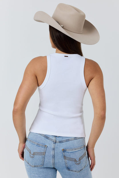 Ringers Western Essential Womens Classic Rib Tank - White Back
