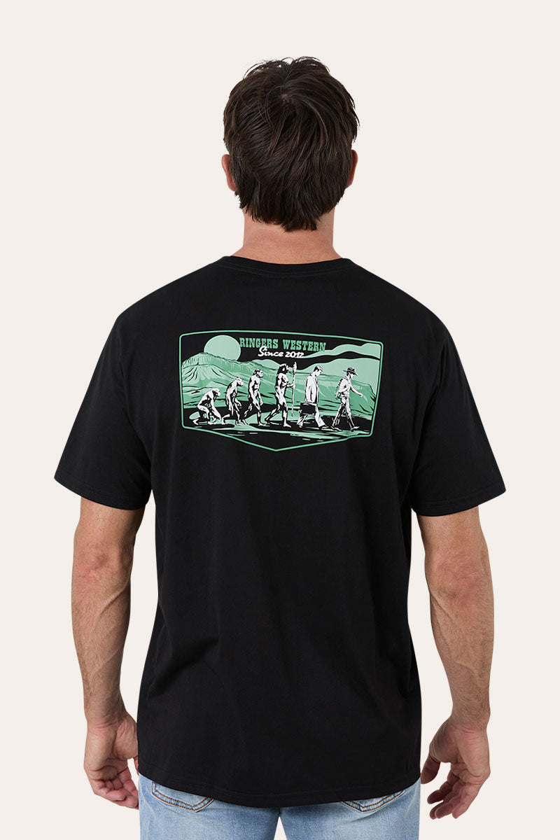 Ringers Western Evolution of The Cowboy Mens Loose Fit T-Shirt - Back