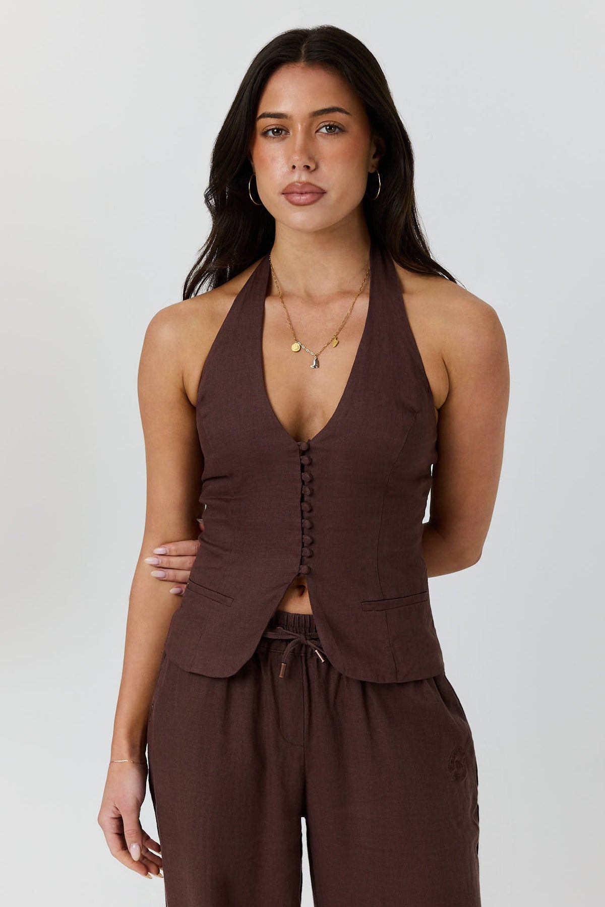 Ringers Western Fallon Womens Linen Halter Top
