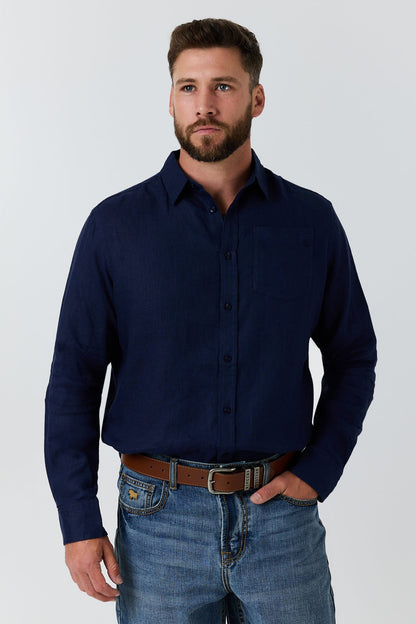 Ringers Western Fieldstone Mens Linen Shirt - 2