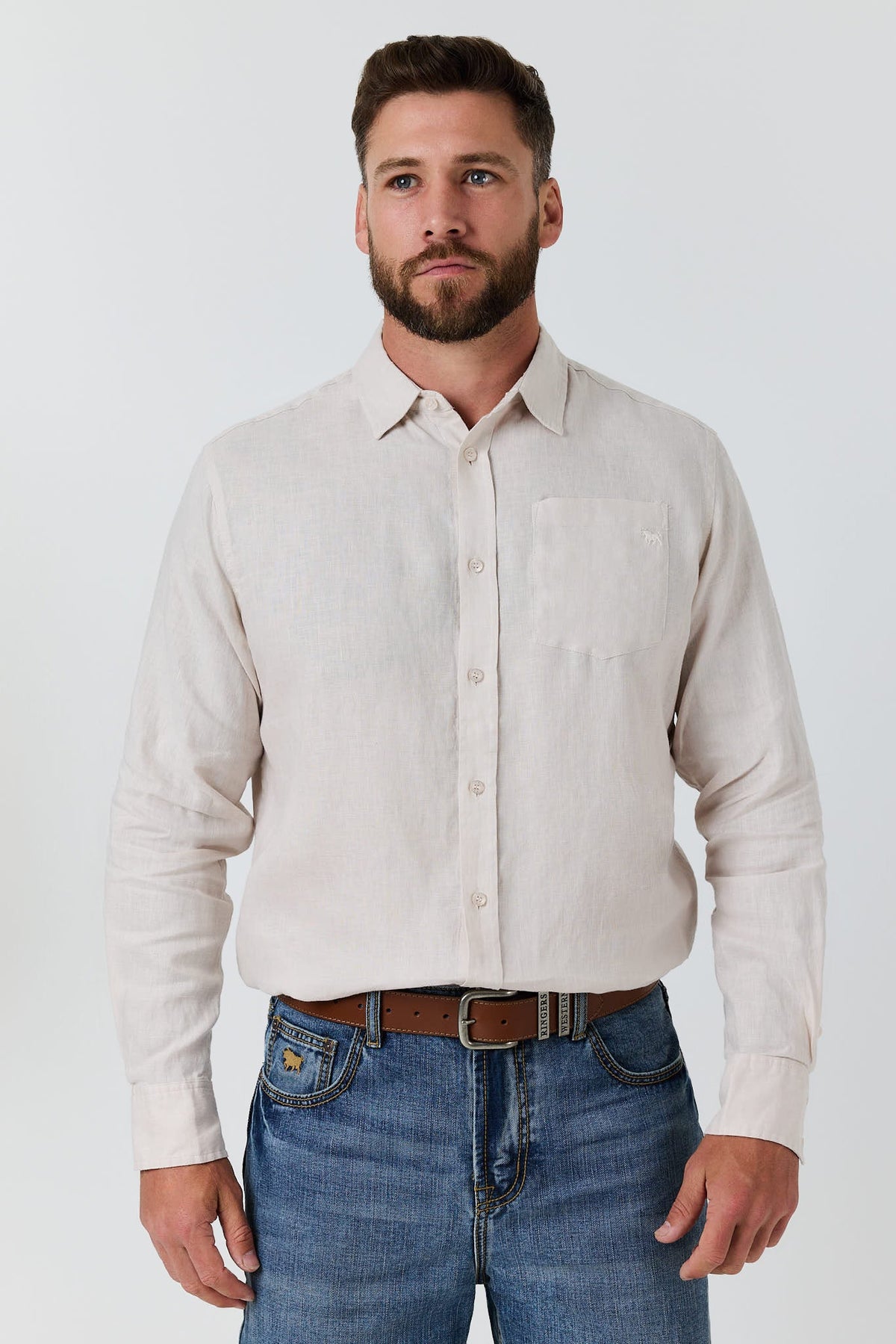 Ringers Western Fieldstone Mens Linen Shirt - 5