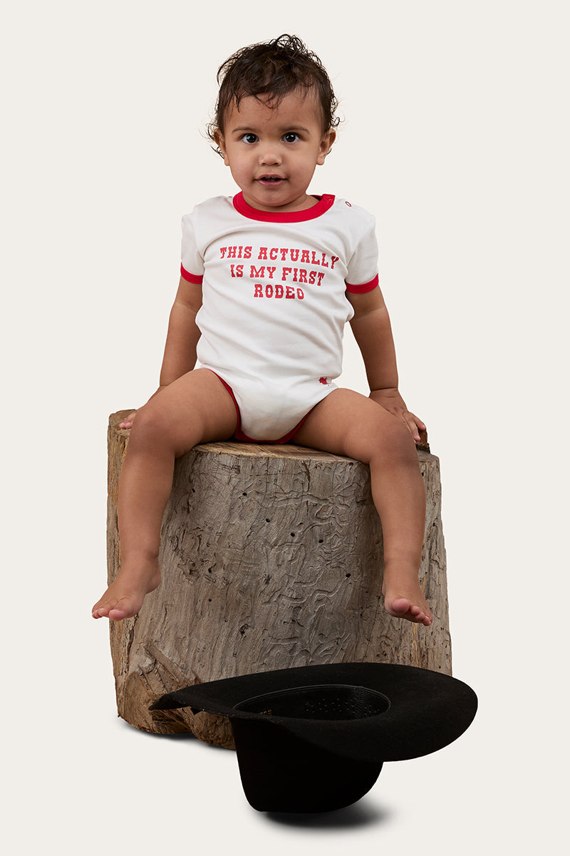 Ringers Western First Rodeo Babies Short Sleeve Romper - 3