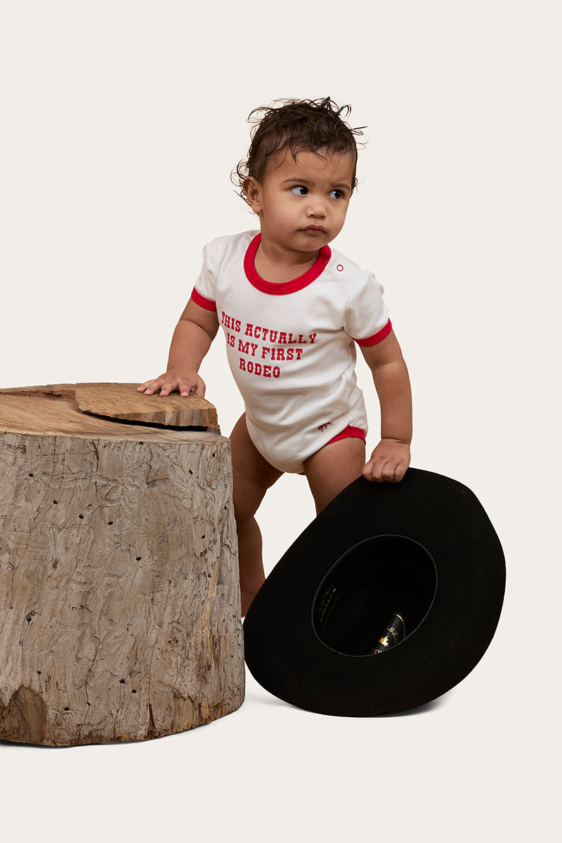 Ringers Western First Rodeo Babies Short Sleeve Romper - 8