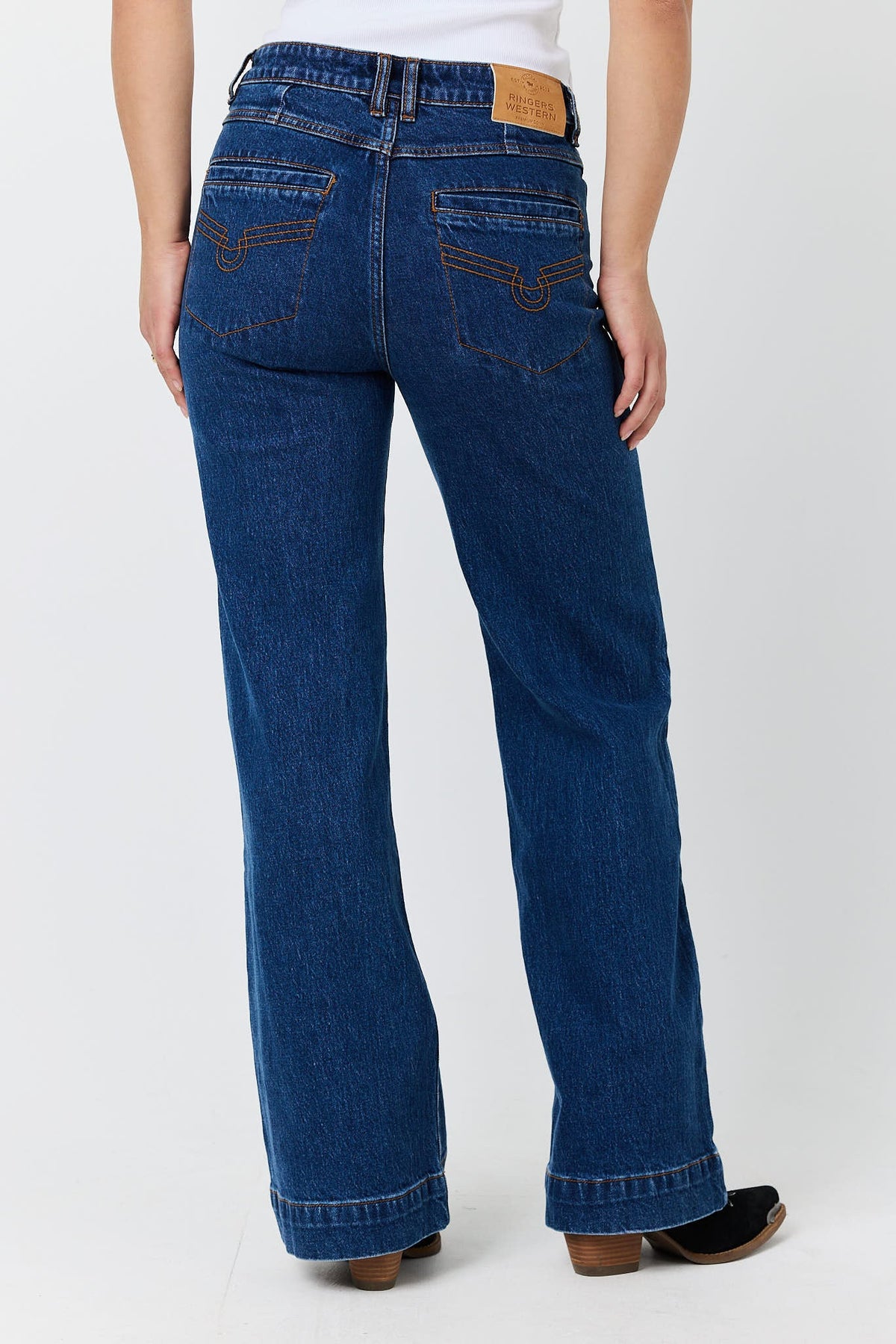 Ringers Western Gabby Womens High Rise Wide Leg Sailor Jean - Back