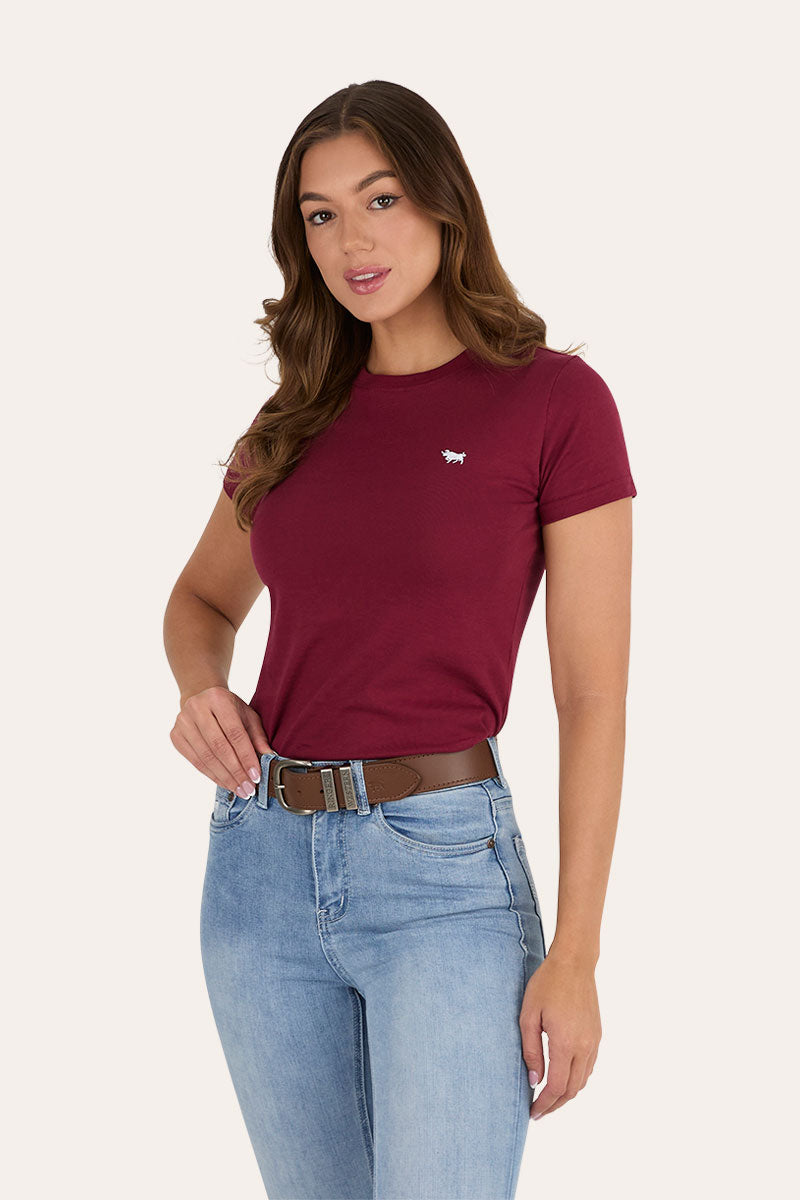 Ringers Western GEC Reeves Womens Classic Fit T-Shirt - Burgundy Side