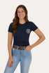 Ringers Western GEC Signature Bull Womens Classic Fit T-Shirt - Navy White Front