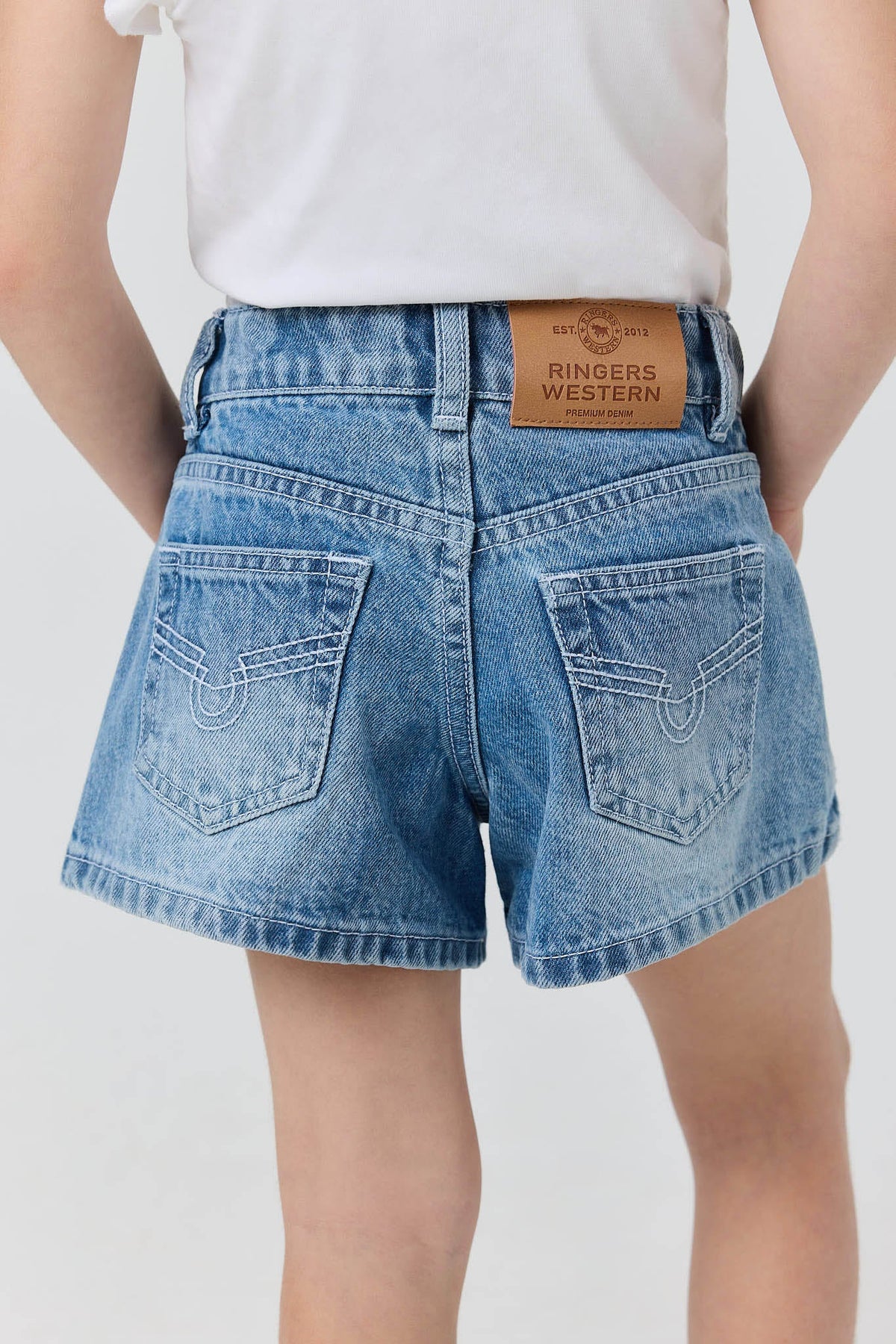Ringers Western Hannah Kids Girls Denim Short - Back