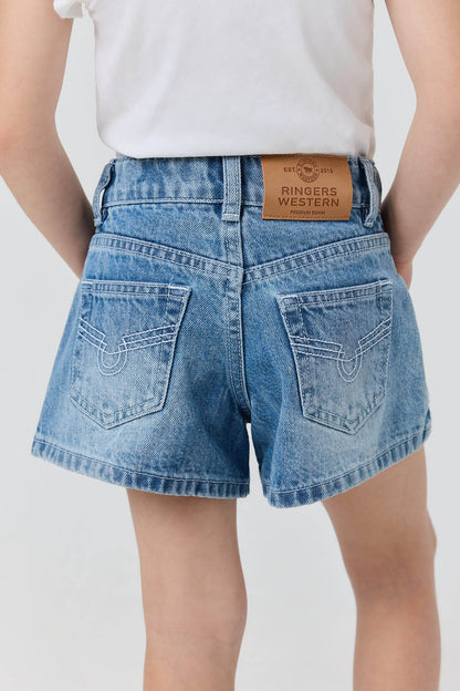 Ringers Western Hannah Kids Girls Denim Short - Back
