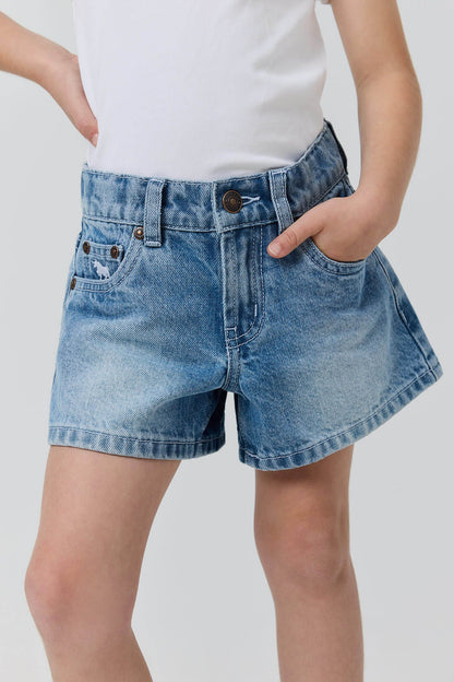 Ringers Western Hannah Kids Girls Denim Short - Light Blue