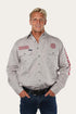 Ringers Western Hawkeye Mens Full Button Work Shirt - Beige Red