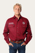 Ringers Western Hawkeye Mens Full Button Work Shirt - Burgundy White
