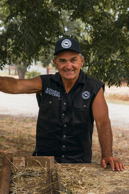 Ringers Western Hawkeye Mens Sleeveless Work Shirt - Black