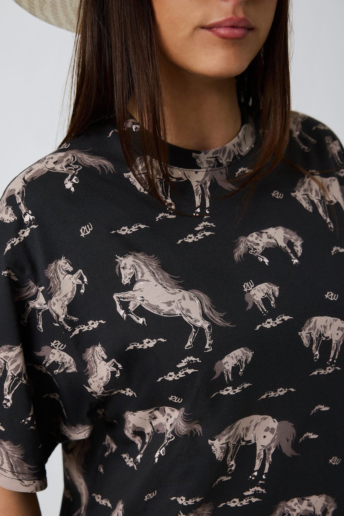 Ringers Western Head Over Hooves Womens Oversized T-Shirt