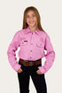Ringers Western Jackaroo Kids Full Button Printed Work Shirt - Pastel Pink Front