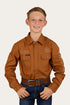 Ringers Western Jackaroo Kids Full Button Printed Work Shirt - Tobacco Front