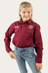 Ringers Western Jackaroo Kids Full Button Work Shirt - Burgundy