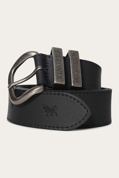 Ringers Western James Belt - 100% Australian Made - Black Silver