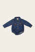 Ringers Western Jax Babies Chambray Western Shirt Romper - Front