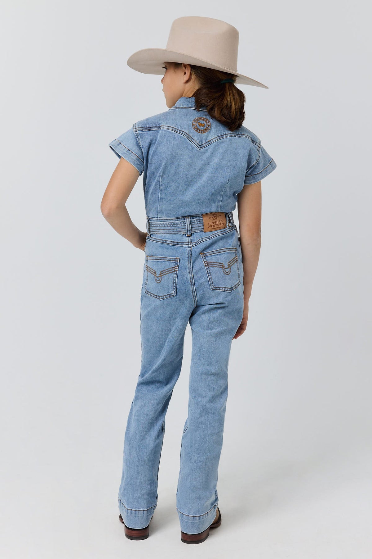 Ringers Western Jazmine Teen Girls Zip Front Jumpsuit - Back