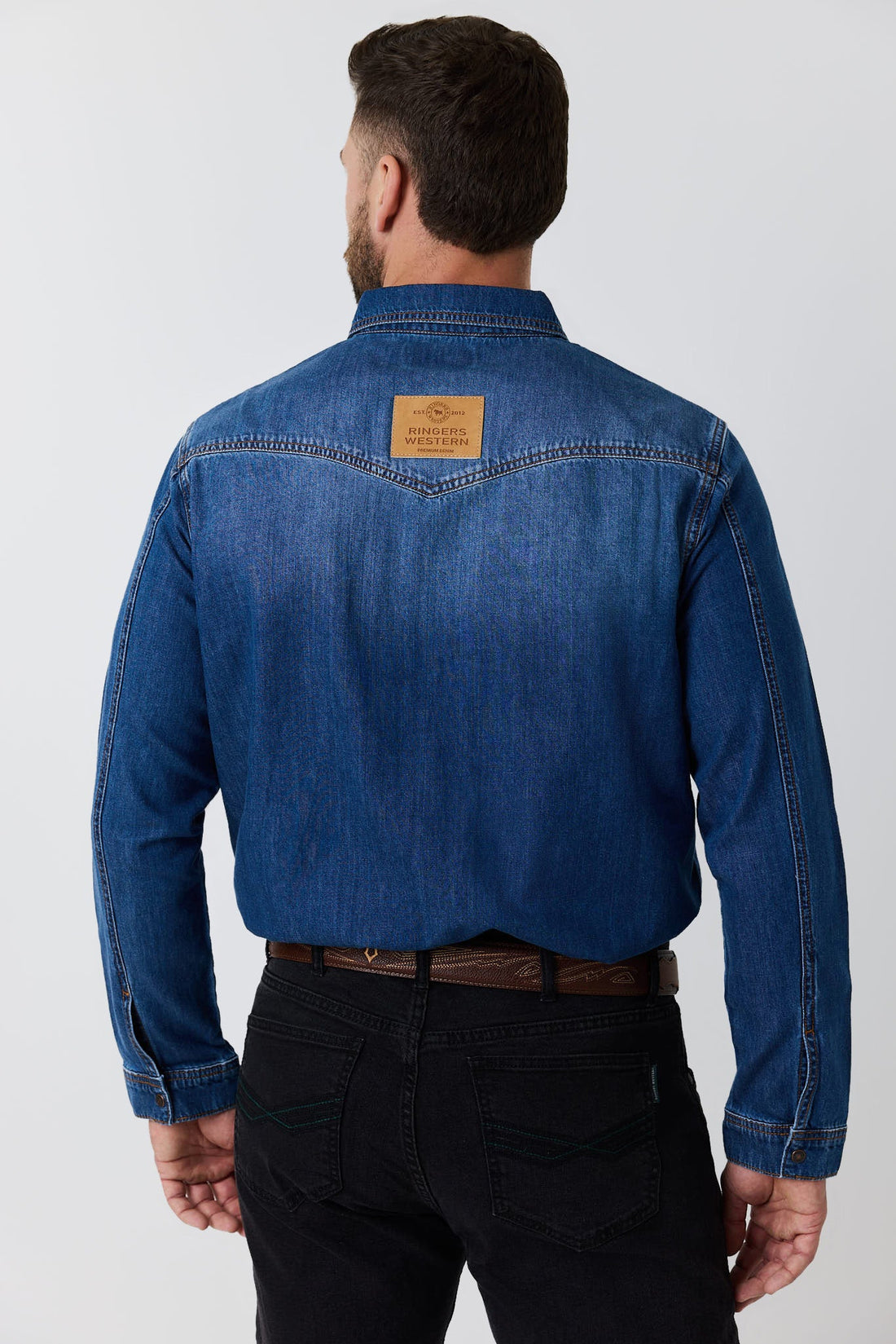 Ringers Western Jerome Mens Denim Shirt - Back