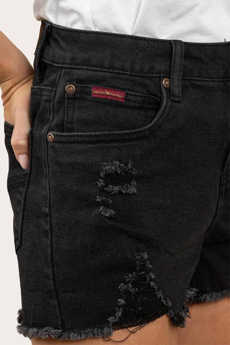 Ringers Western Jessie Womens Mid Rise Ripped Denim Short - 5