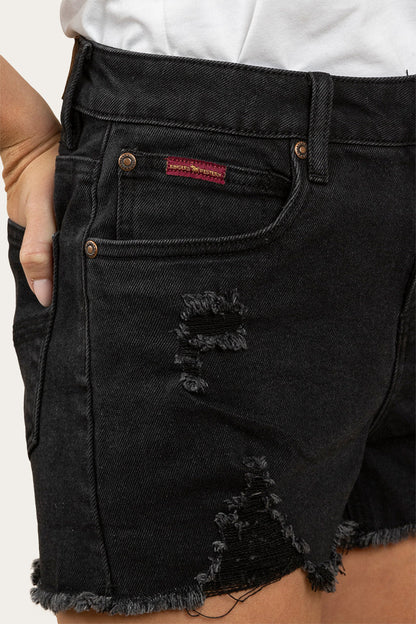 Ringers Western Jessie Womens Mid Rise Ripped Denim Short - 5