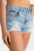 Ringers Western Jessie Womens Mid Rise Ripped Denim Short - Vintage Light Blue