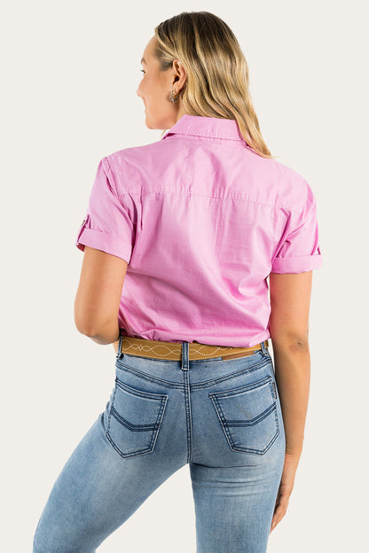 Ringers Western Jules Womens Full Button Short Sleeve Work Shirt - 11
