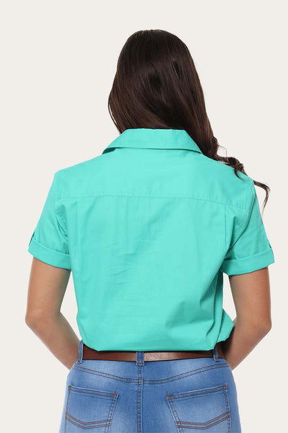Ringers Western Jules Womens Half Button Short Sleeve Work Shirt - 11