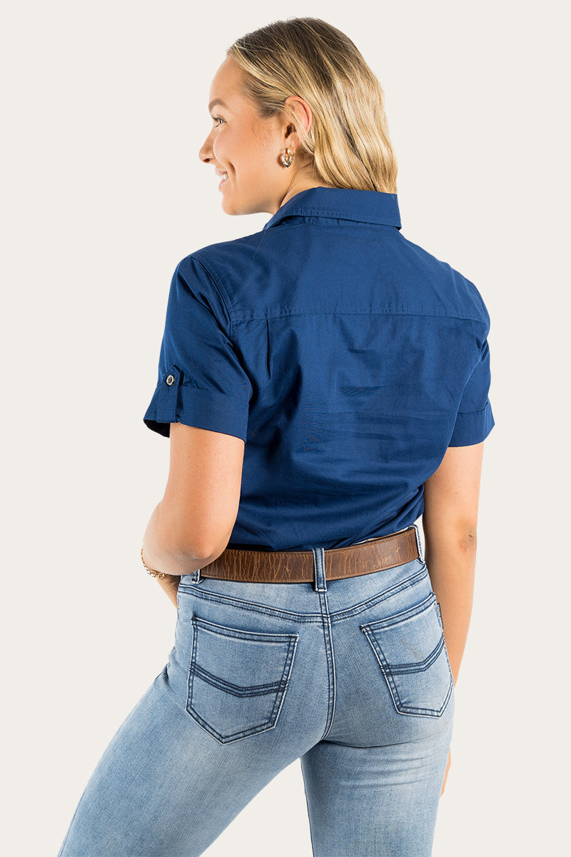 Ringers Western Jules Womens Half Button Short Sleeve Work Shirt - 13