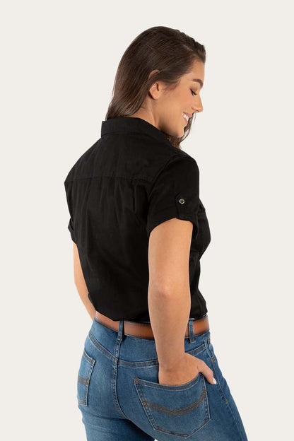 Ringers Western Jules Womens Half Button Short Sleeve Work Shirt - 5