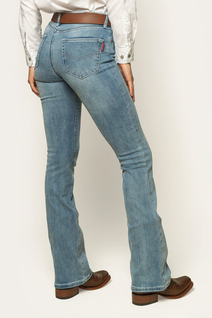 Ringers Western Katherine Cowgirl Womens Mid-Rise Bootleg Jeans - Light Blue - 2