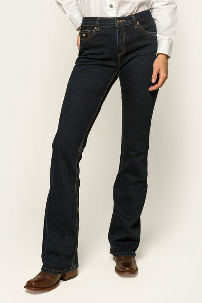 Ringers Western Katherine Womens Mid-Rise Bootleg Jeans - Dark Blue