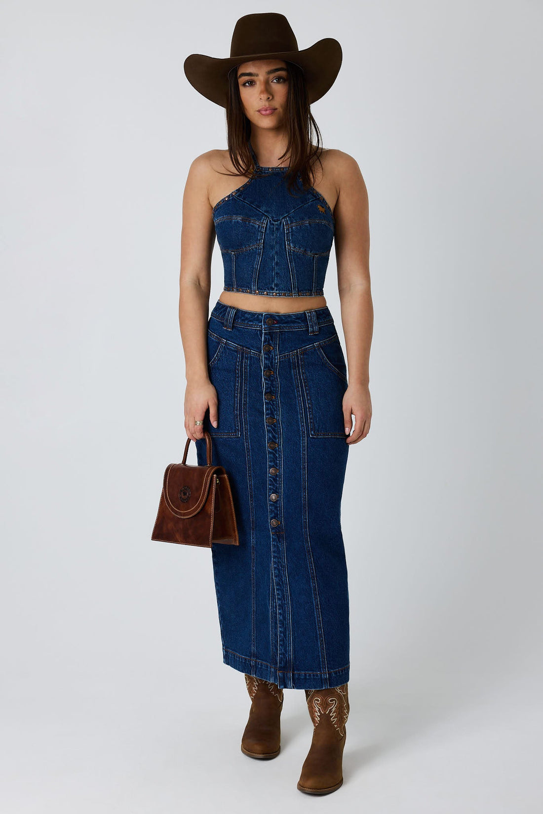 Ringers Western Kathlene Womens Mid Rise Maxi Skirt - Front