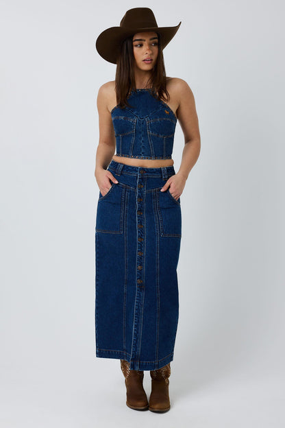 Ringers Western Kathlene Womens Mid Rise Maxi Skirt