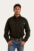 Ringers Western King River Mens Half Button Work Shirt - Charcoal