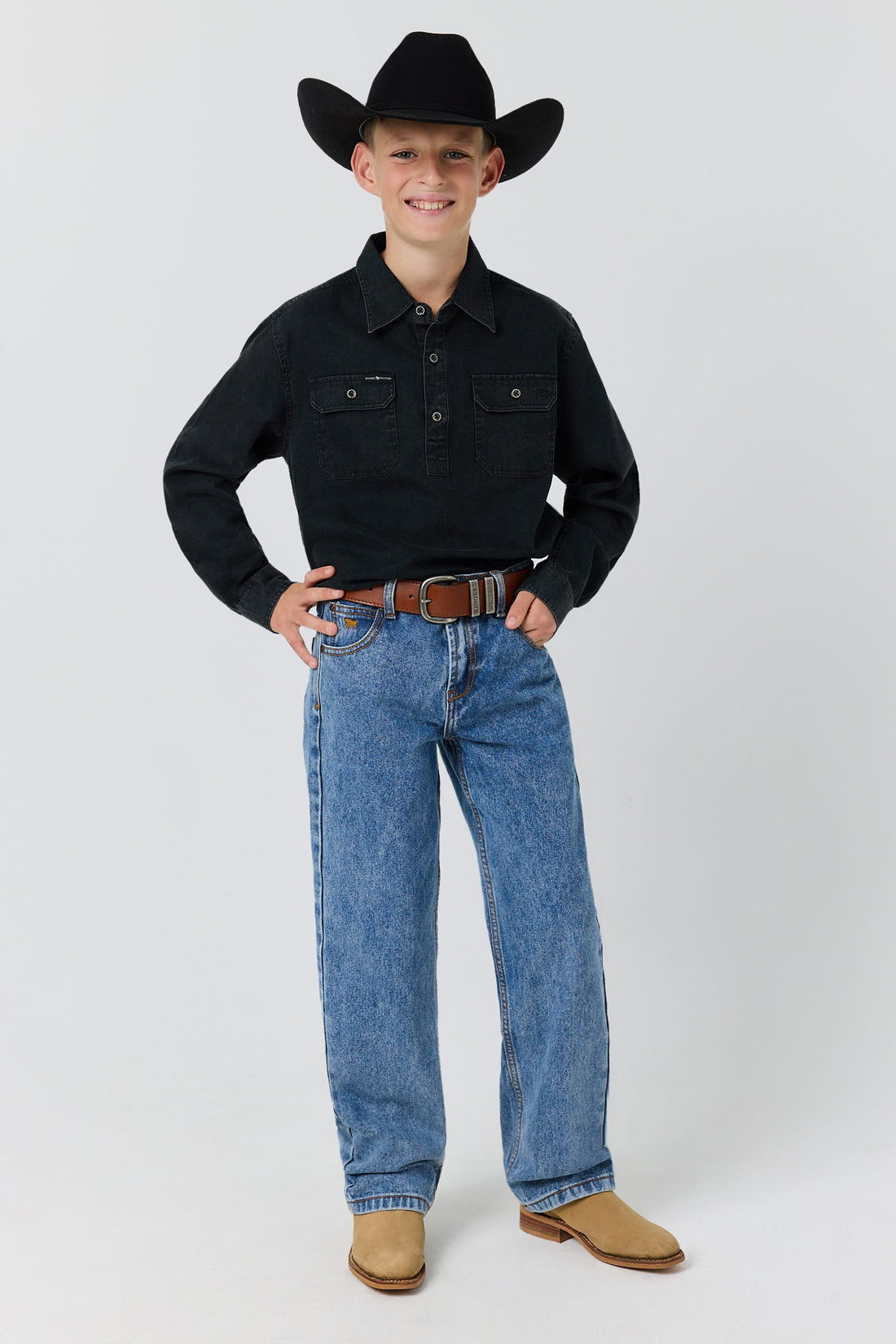 Ringers Western Kingsley Kids Boys Jean - Mid Blue