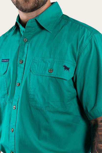 Ringers Western Lake Argyle Mens Short Sleeve Full Button Work Shirt - 11